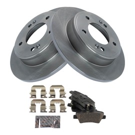 TRQ Rear Brake Pad & Rotor Kit Ceramic Compatible with 2017-2020 Hyundai Elantra GT 2016-2017 Veloster 2017-2018 Kia Forte Forte5 2017-2019 Soul