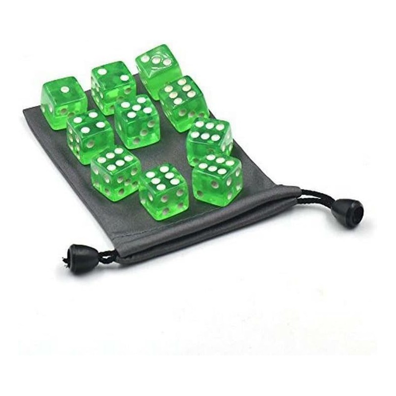 10 Pcs Green 19mm 6 Sided Dice D6 RPG D&D