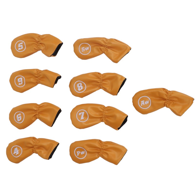 9pcs Golf Club Cover PU Leather Stylish Portable Golf Head