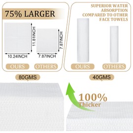 Beeveer Bamboo Box with Cover Towels XL, 50 Disposable Face Towels, Disposable Makeup Remover Dry Wipes for Skin Cleaning Skin Care Wash Bathroom