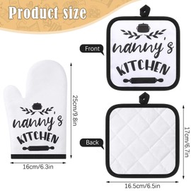 5 Pcs Nanny Gift Kitchen Set for Christmas Housewarming Birthdays Party Includes 2 Microfiber Dish Towels,2 Oven Pads, 1 Oven Mitt (Nanny Style)
