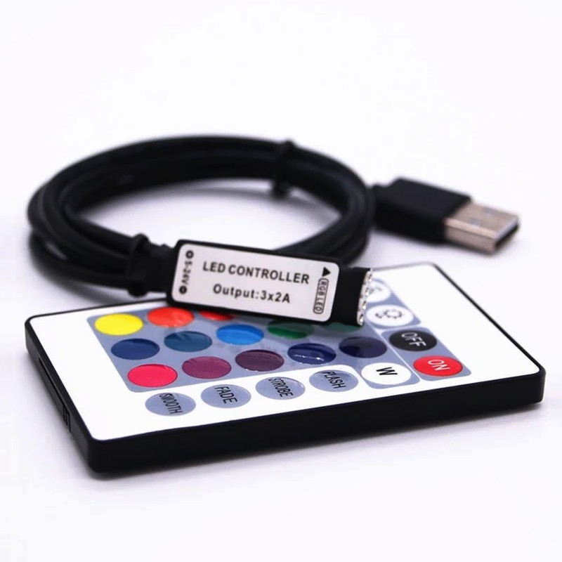 Cleiscry USB DC 5V IR Controller with 24 Key Wireless