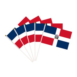 50 Pack Dominica Dominican Flags Small Mini Hand Held Dominica Dominican on Stick Flags, Miniature National Country Flags,Party Decorations Supplies for Parades,International Festival