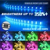 8PCS Double Row Motorcycle RGB LED Light Kits with Brake