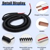 Coil Cord, 2 Conductor Wire, 18AWG/2, Retractable Spring Coiled Extension