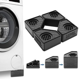 SEISSO 4 Pack Anti Vibration Pads for Washing Machine Support, Pedestal for Washer and Dryer with 1100 lbs Weight Capacity, Washing Machine Foot Pads for Anti Slip Protect Laundry Room Floor(Black)