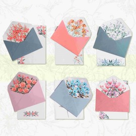 Ruled Stationery Set with 24 Sheets A5 Writing Paper and 12 Sheets Envelopes for Office, Home and School