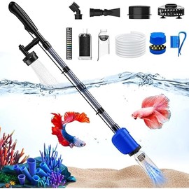 Aquarium Vacuum Gravel Cleaner, 32W 6 in 1 Electric Fish Tank Vacuum Gravel Cleaner,Fish Tank Cleaner for Aquarium Water Changer Sand Gravel Cleaner Remove Dirt Water Shower Water Circulation