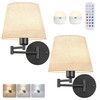 Battery Operated Wall Sconces Set of Two, Wireless Swing Arm