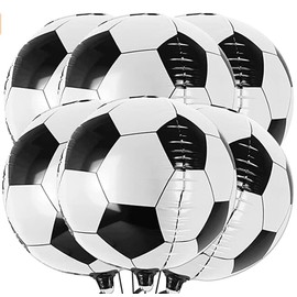 Soccer Balloons Soccer Party Decorations 22 Inch 4D Foil Soccer Ball Balloons 6 Pack Black Soccer Birthday Decorations Soccer Party Supplies Sports Birthday Party Decorations Balloons