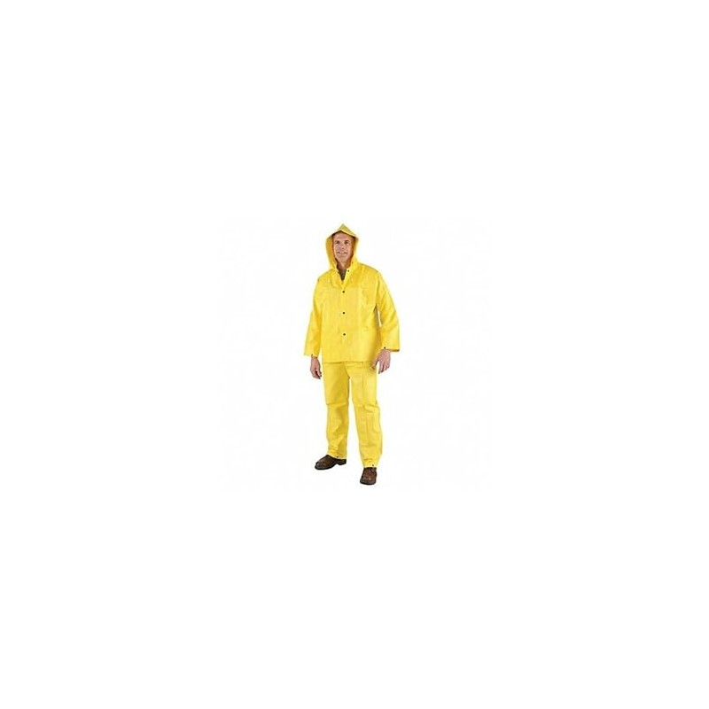 MCR Safety 3003M Wizard PVC/Nylon 3-Peice Flame Resistant Suit, Yellow,