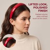 2Pcs Red Leather Headbands Retro Patent Leather Wide Sponge Head