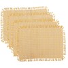 Set of 4 Placemats, Yellow/White Woven Fringed,100% Cotton, Size 13x19