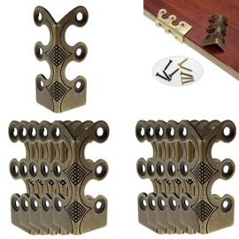 Skirting Board Corner Protectors Solid Brass Baseboard Corner Protectors, Vintage Metal Corner Protector Table Corner Edge Cover Safety Bracket with Screws (Bronze*10Pcs)