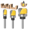 ASNOMY 1/4 Inch Shank Bowl and Tray Router Bit,3Pcs Cove