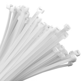 White Zip Ties 12 inch(100 Pack), Self-Locking Nylon Cable Ties 120LBS Tensile Strength for Indoor and Outdoor Use by Facywat