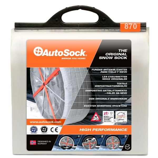 AutoSock 870 Tire Snow Socks for Car, SUV, & Pickup - Better Alternative to Tire Chains (Pack of 2)