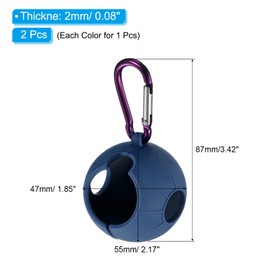 PATIKIL Golfballhalter, 2er Pack Silikon-Ballträger Schutzhülle mit Schnalle für Golftasche Gürtel, Rosarot, Blau