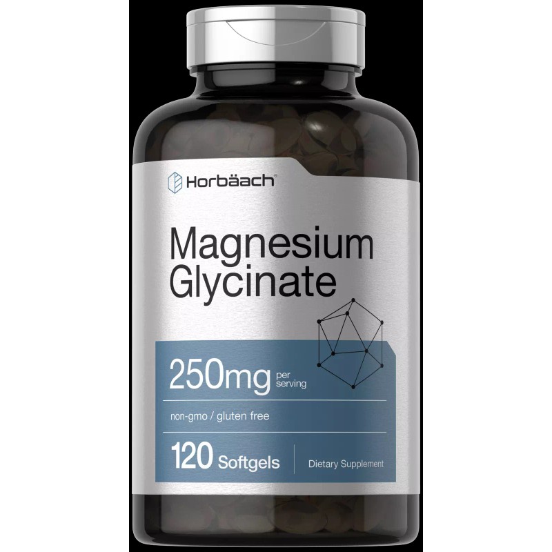 Horbäach Magnesium Glycinate Capsules 250 mg | 120 Softgels |
