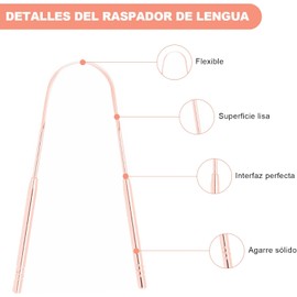 4PCS Limpiador de Lengua, Raspador de Lengua Acero Inoxidable, Tongue Scraper, Limbia Lengua Portátil, Rascador de Lengua para Viajes a Casa