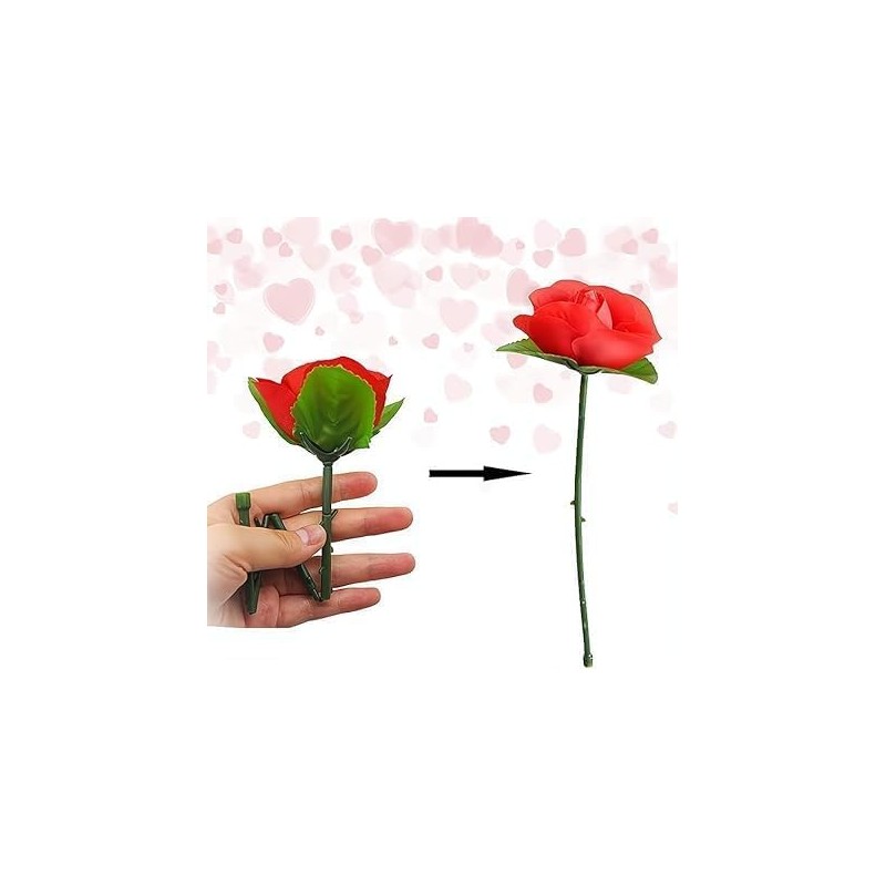 5 Pcs Red Folding Rose/Rose Appearing Magic Tricks Flower Appearing