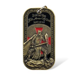 DecoWoodo Armor of God Dog Tag Pendant Necklace Ephesians 6:13-17 Prayer Commemorative Gift, 金属