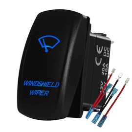 BACAUTOPARTS Blue Led Lights Windshiled Wiper Rocker Toggle Switch with Jumper Wires for The ARB/Carling/NARVA 4x4 Caravan RV Camper SUV Can-Am 12V 24V
