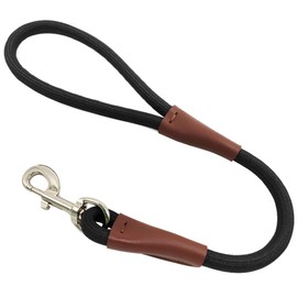 BTINESFUL Short Dog Leash- 18, 24 Inch Strong Nylon Training Traffic Leash- Classic Colors No Pull Leash for Medium Large Dogs (Black,1/2" x 24 inch)