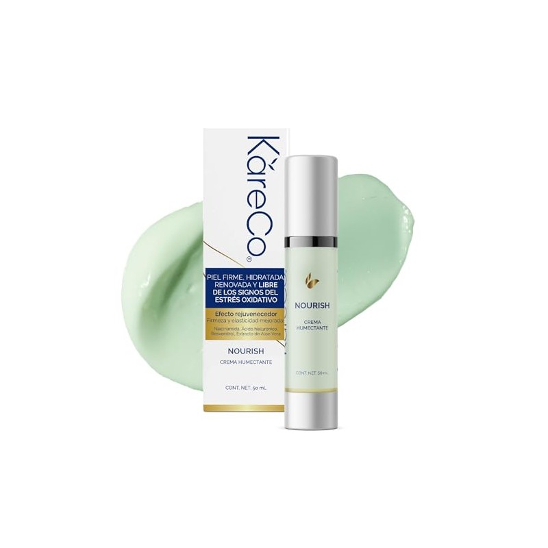 Kareco Nourish Crema Hidratante Facial Resveratrol Acido Hialuronico Hidrata Profundamente