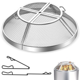 TUSGENK Fire Pit Screen for Solo Stove Bonfire, 19.5inch Fire Pit Spark Screen for Solo Stove Accessories, Durable Stainless Steel Spark Protector Mesh Screen for Fire Pits with Shield Removal Tools