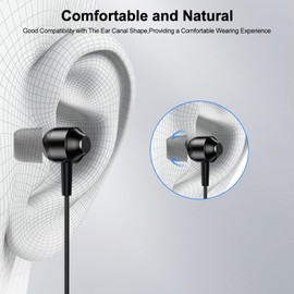 3 Pairs Replacement Earplugs Universal Memory Foam Earplugs, Headphone Attachments Noise Cancelling Earplugs, for 4.9mm-5.0mm Earphone Hole - with Storage Box, Size S M L - Black