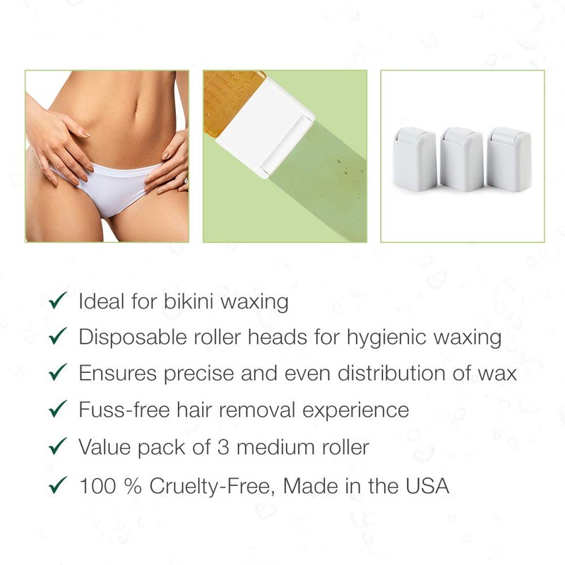 Clean + Easy Medium Roller head, Bikini Roll-on Waxing System,