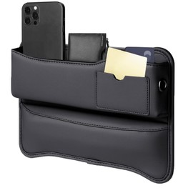 szgwtk Car Seat Gap Filler Car Seat Gap Filler Organizer,1 Pack Adjustable Leather Car Side Seat Storage Box,Multifunction Car Interior Storage Organizer for Phones Keys Sunglasses Cards (Black)