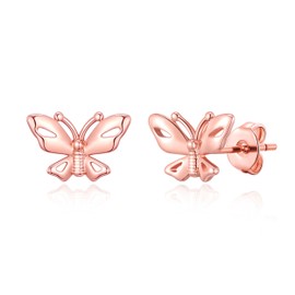 Philip Jones Rose Gold Plated Butterfly Stud Earrings