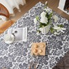 Tootop Boho Tablecloth Euro Floral Cotton Linen Gray Printed Tablecloth