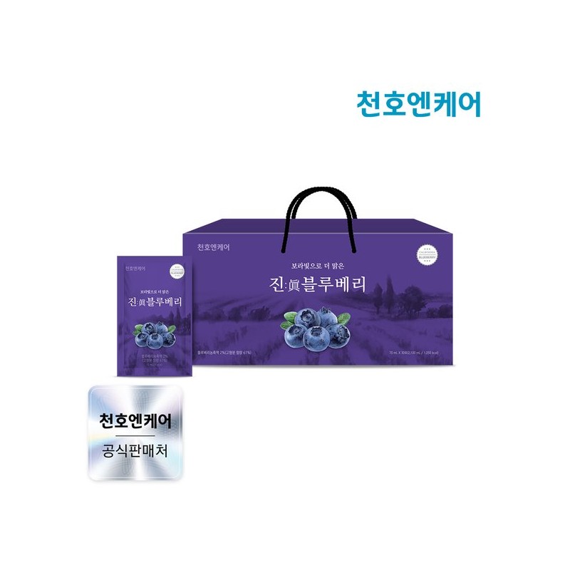 Cheongho Encare [천호엔케어] 진 블루베리 70ml 30팩 1박스 / 천호식품