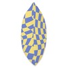 Lemon Zest Twist Retro Checkerboard Blue Yellow Checkered Throw Pillow