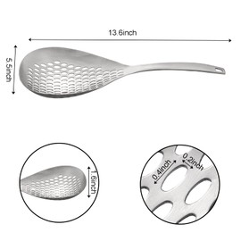 Suwimut 2 Pack Skimmer Slotted Spoon, Stainless Steel Skimmer Ladle Skimmer Spoon Spider Strainer with Comfort Handle and Hanging Holes for Kitchen Cooking Draining and Frying