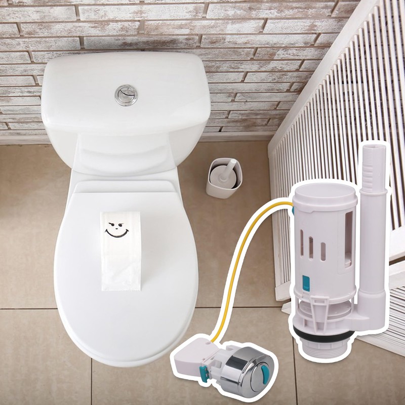 Plastic Toilet Cistern Water-Saving Push Button Dual Drain Flush Valve