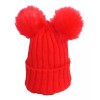 KH Gorro Dos Pompon Desmontable Dama Frio Moda Mujer 2