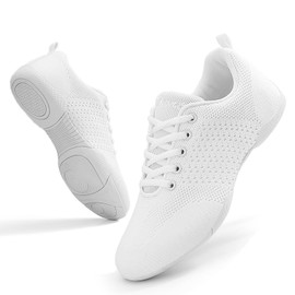 Kuikeiu Girls Black Cheer Shoes White Cheerleading Shoes for Girls Breathable Youth Cheeerleading Dancing Shoes Competition Training Sneakers Size Women 8 White 40