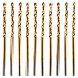 Box of 10 x 1.6mm HSS M2 Fully Ground Jobber Drill Bit Tin Titanium Nitride Coated DIN338 Standard (1.6mm x 43mm (1/16"))