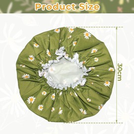 2 Stücke Floral Bedruckter Duschkappe, Frauenduschkappe, Wasserdichte Duschhaube, Wiederverwendbare Duschhaube, Duschzubehör