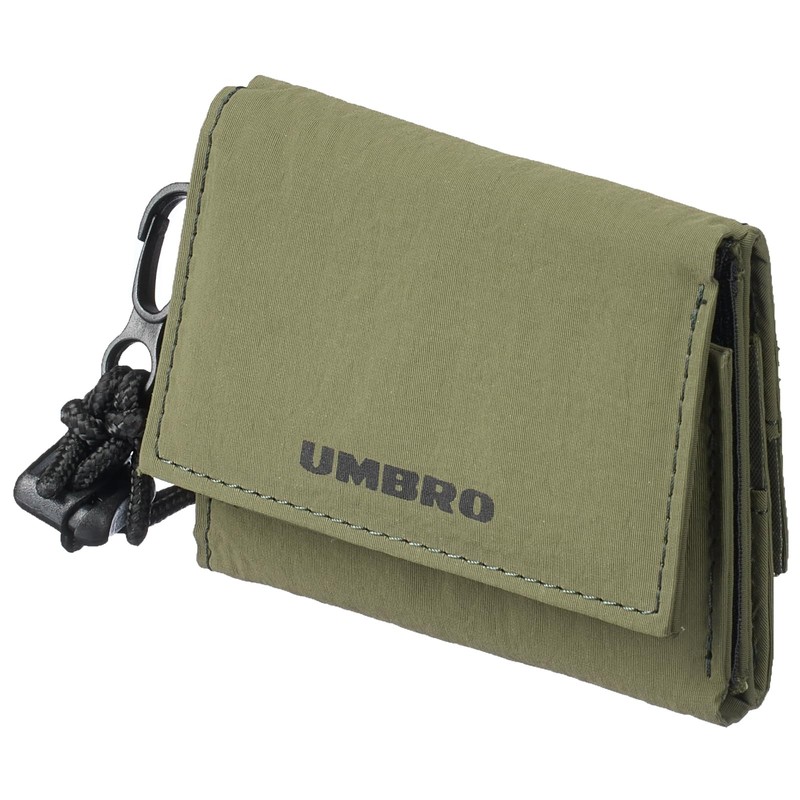 Umbro Men's Women's Trifold Wallet with Neck Strap, Lightweight Nylon,