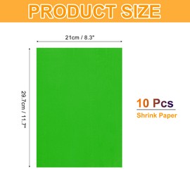 QUARKZMAN 10 Stück Schrumpffolienblätter, 8x12 Zoll Schrumpffilme Papier Wärmeschrumpf-Kunstpapier zum Herstellen von Ohrringen, Halsketten, Schlüsselanhängern DIY Bastelprojekt, Grün