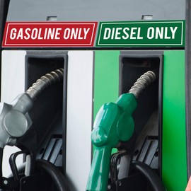 10 Pieces Diesel Only Sticker & Gasoline Only Sticker Sign, Vinyl Fuel Tank Stickers for Fuel Cans,Gas Caps,Heavy Duty Trucks,Trucks, Tractors,Laminated for Ultimate UV, Weather, Water.