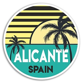 2 x 10cm Alicante Vinyl Stickers - Spain Travel Sticker Laptop Luggage #18009 (10cm Wide)