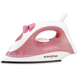 EUROSTAR IR334XP Compact Steam Iron w/Steam Burst & Auto-Shut-Off, Pink