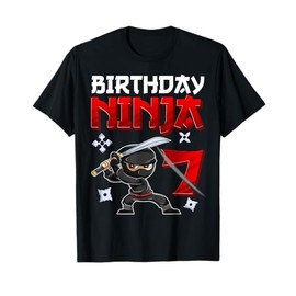 7 Years Old Boy Birthday Tee, Birthday Ninja Boy T-Shirt