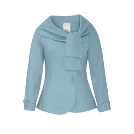 CHIC STAR Womens Linen Portrait Collar Blazer S